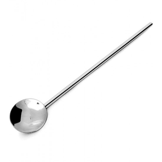 Colher Canudo 20cm Em Aço Inox Para Coquetel